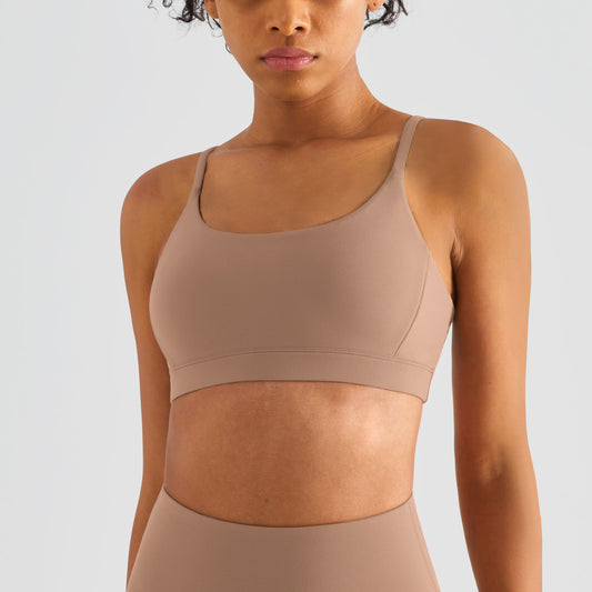 Women's Nude Shock Absorbing Brushed Sports Bra - Berlure