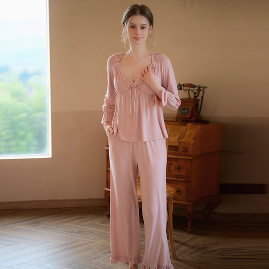 Pure Desire V-neck With Chest Pad Home Wear Two-piece Suit Can Be Worn Outside - Berlure
