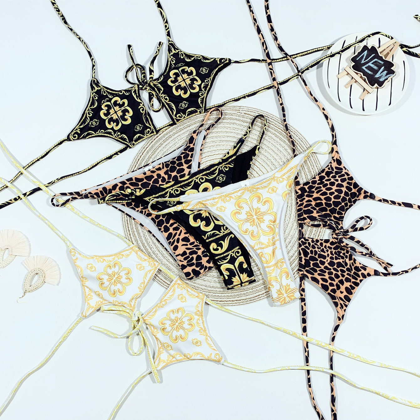 Leopard print swimsuit chinese style swimsuit - Berlure