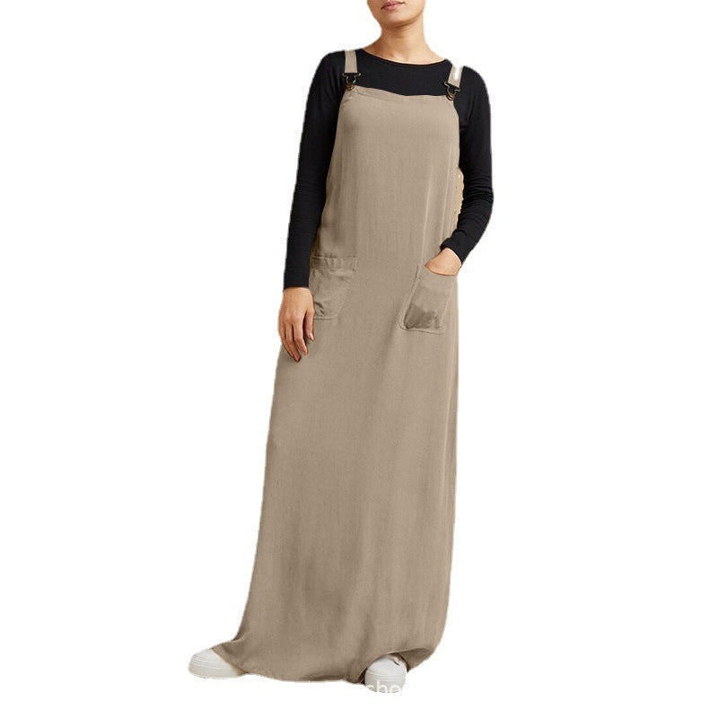 Women's Casual Loose Maternity Maxi Long Plain Color Dress - Berlure