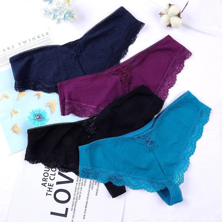 Thong T pants transparent lace sexy panties - Berlure