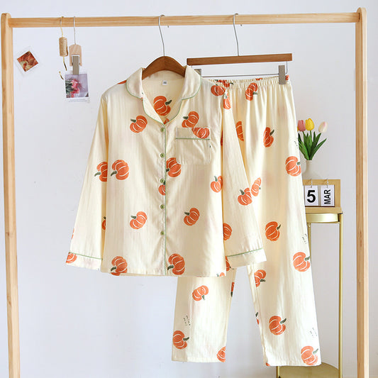 Women's Pajamas Pure Cotton Double-layer Gauze Homewear Suit - Berlure