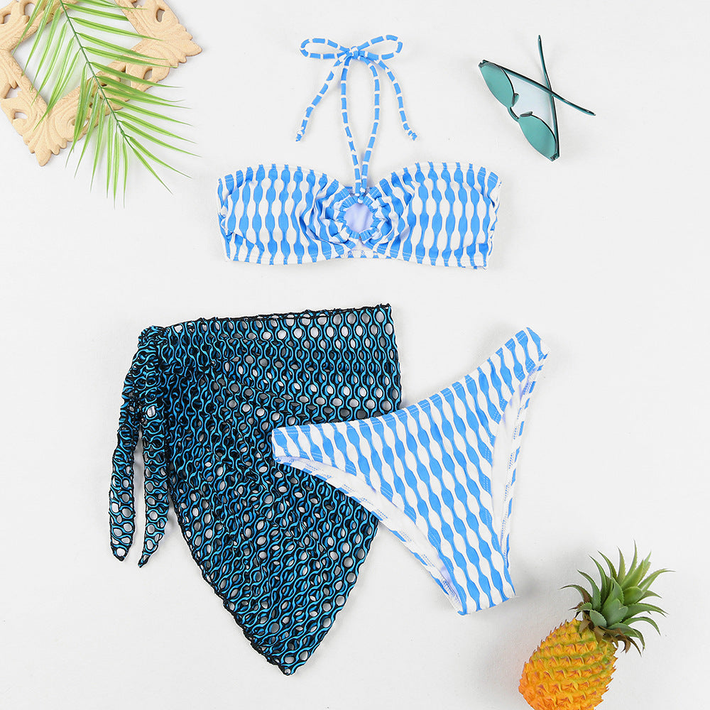 Women's Two-piece Swimsuit Bikini Tube Top Three-piece Suit - Berlure