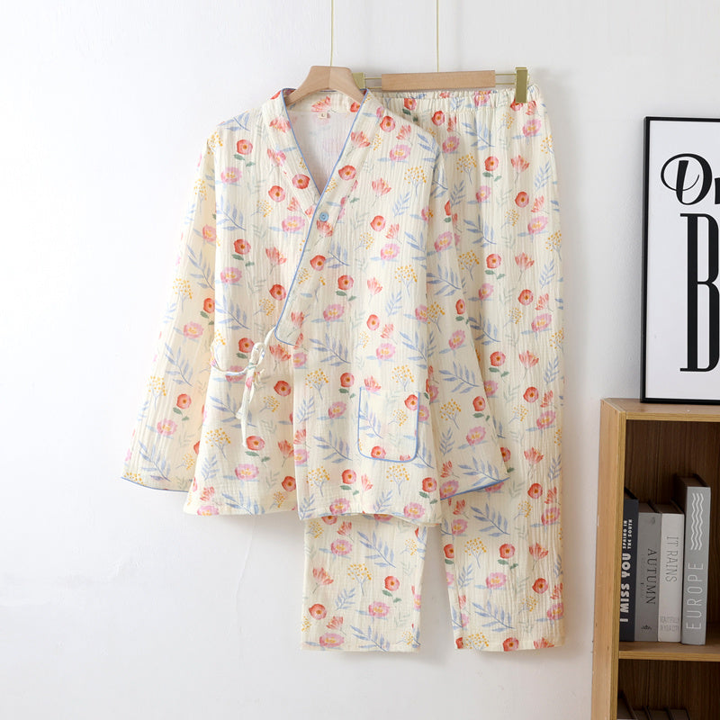 Dopamine Homewear Suit Cotton Double-layer Gauze Pajamas - Berlure