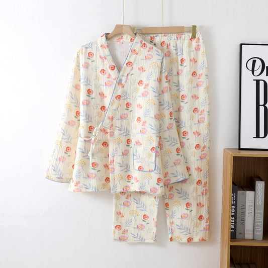 Dopamine Homewear Suit Cotton Double-layer Gauze Pajamas - Berlure