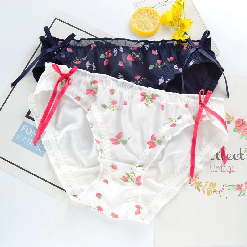 Korean Cotton Women's Panties And Bow Briefs Sweet Dalian Student Girls Panties - Berlure
