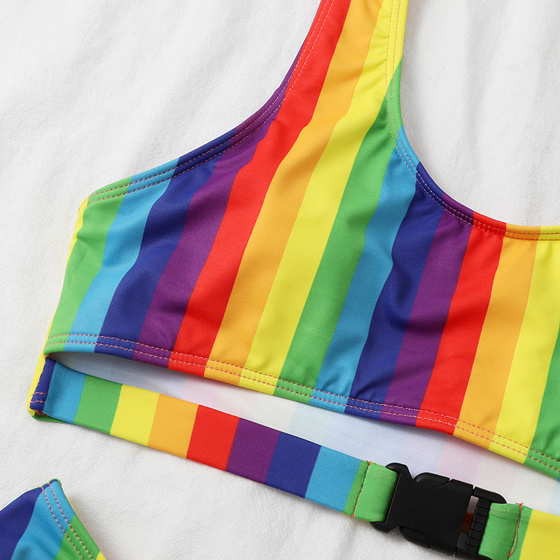 Split Rainbow Bar Women's Bikini - Berlure