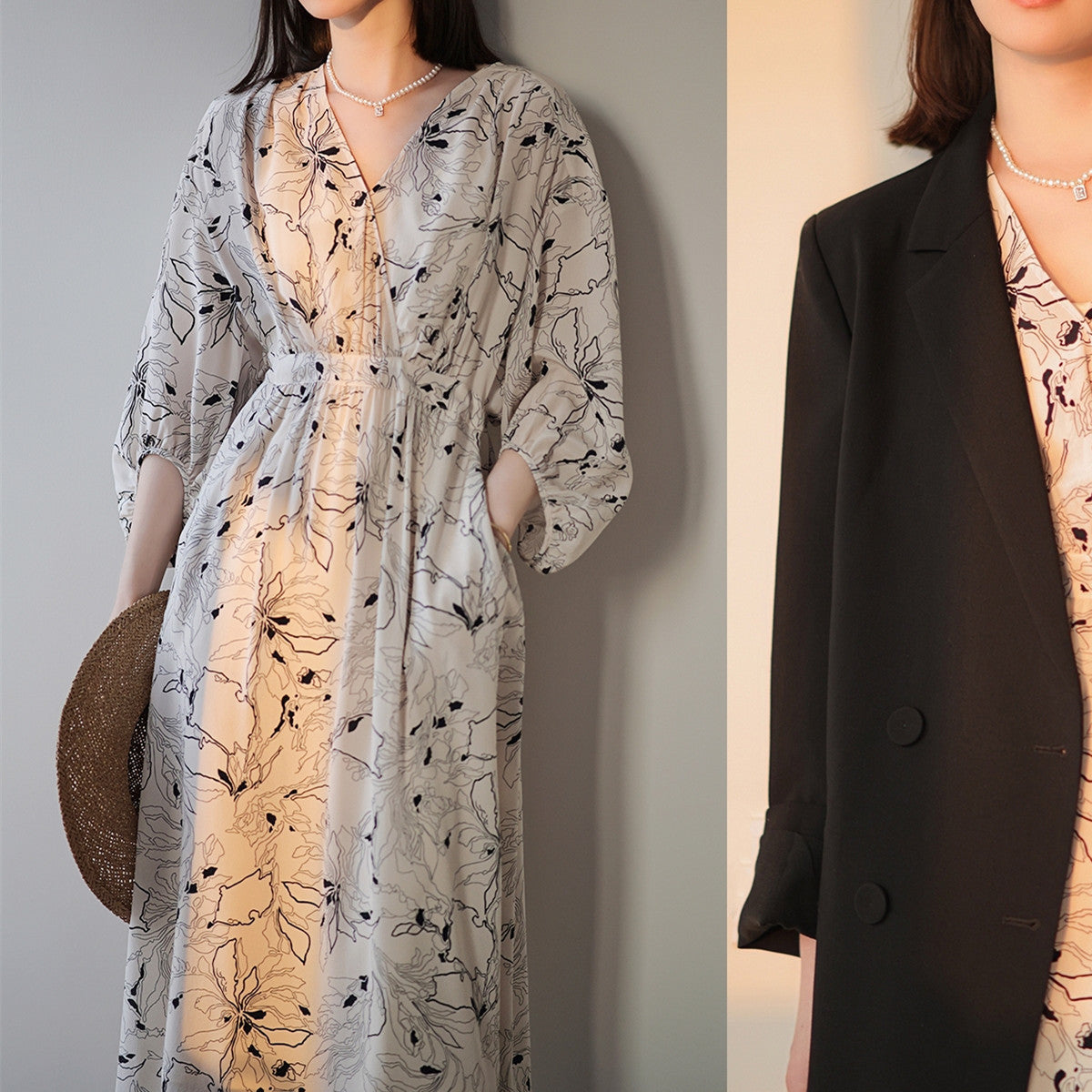 French Silk Loose Maternity Maxi Chiffon Dress - Berlure