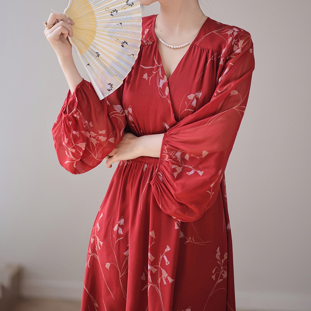 French Silk Loose Maternity Maxi Chiffon Dress - Berlure