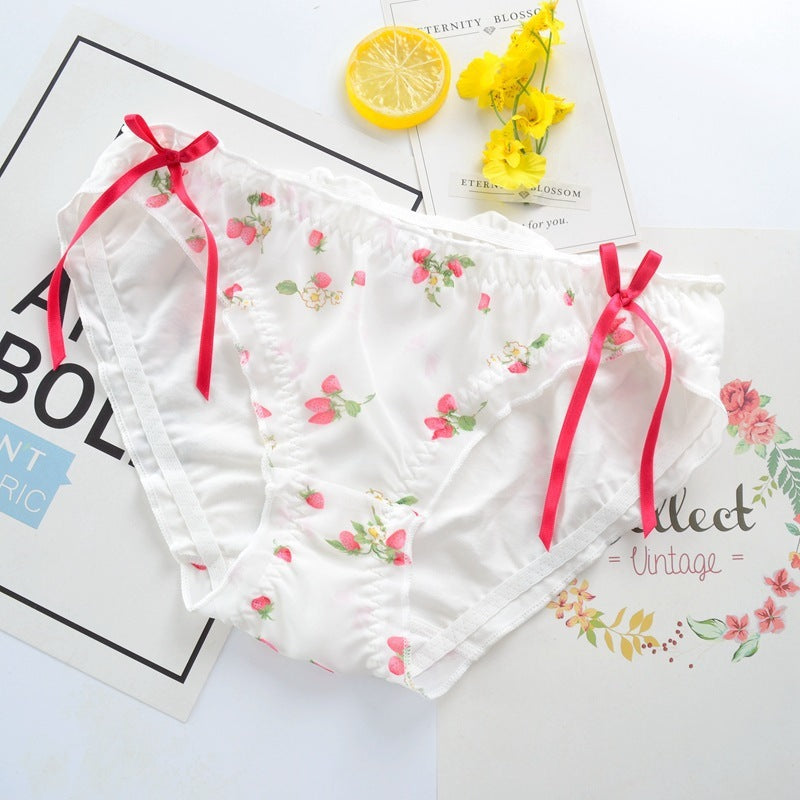 Korean Cotton Women's Panties And Bow Briefs Sweet Dalian Student Girls Panties - Berlure