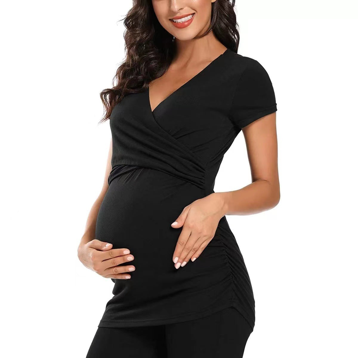High Stretch Nude Maternity Yoga Dress Top - Berlure
