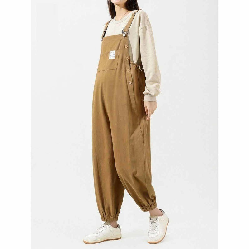 New Outdoor Thin Plus Size Loose Maternity Bib Pants - Berlure