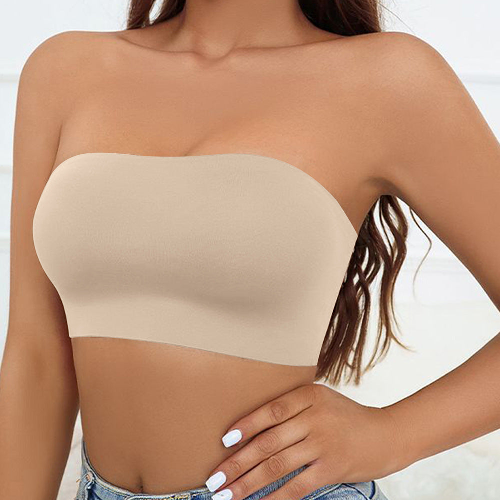 Strapless Seamless Ice Silk Push Up Women's Bra - Berlure