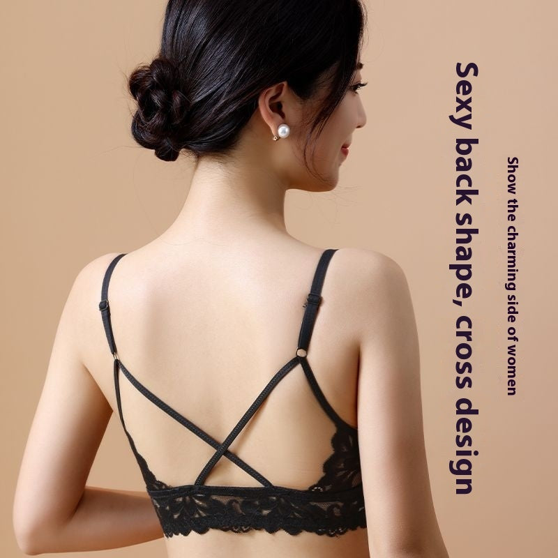 Front Buckle Bra Push Up Small Breast Push Up Sexy Cross Sling - Berlure
