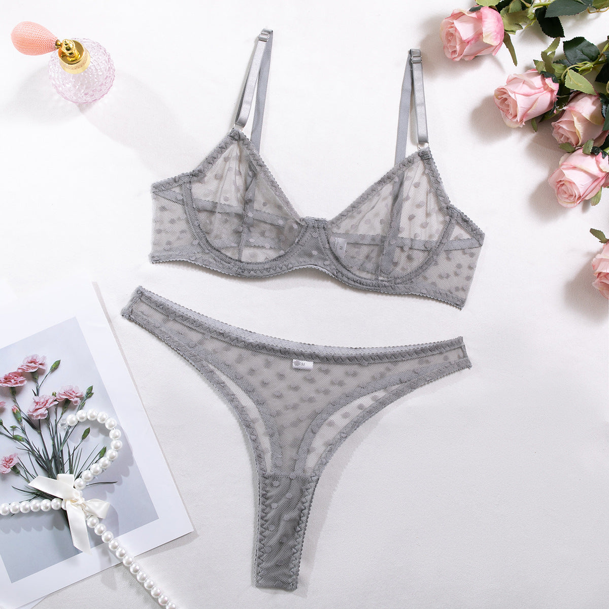 Girl Thin Sexy Lingerie Two-piece Suit - Berlure