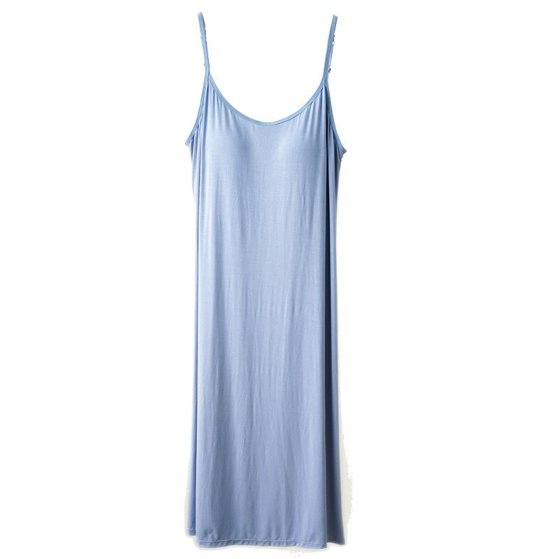 Plus Size Loose Lengthened Plus-sized Maternity Dress Sling Bottoming Shirt With Chest Pad - Berlure