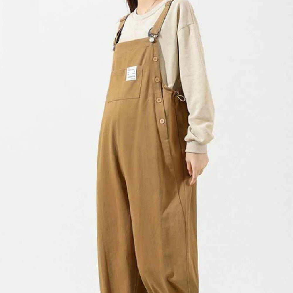 New Outdoor Thin Plus Size Loose Maternity Bib Pants - Berlure