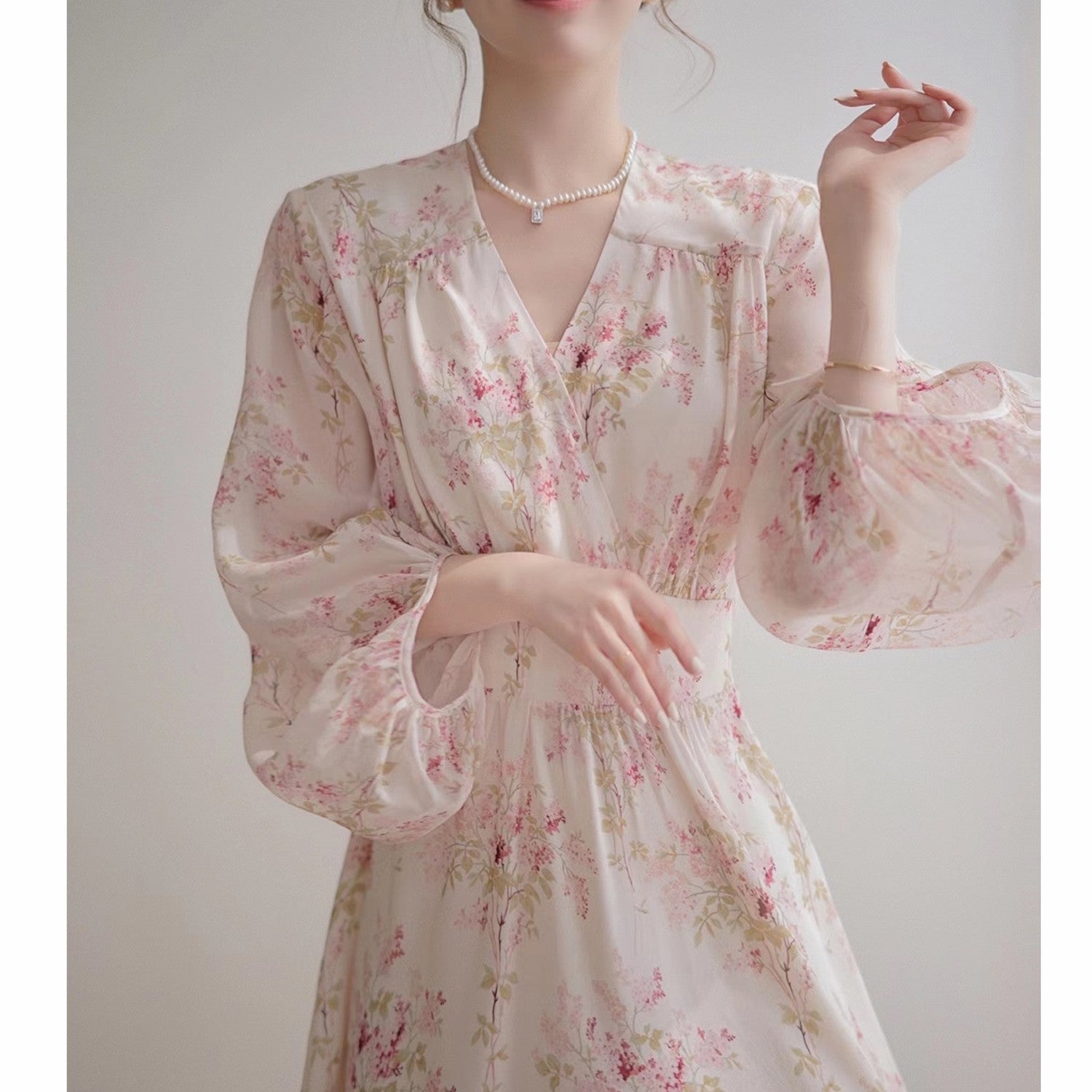 French Silk Loose Maternity Maxi Chiffon Dress - Berlure