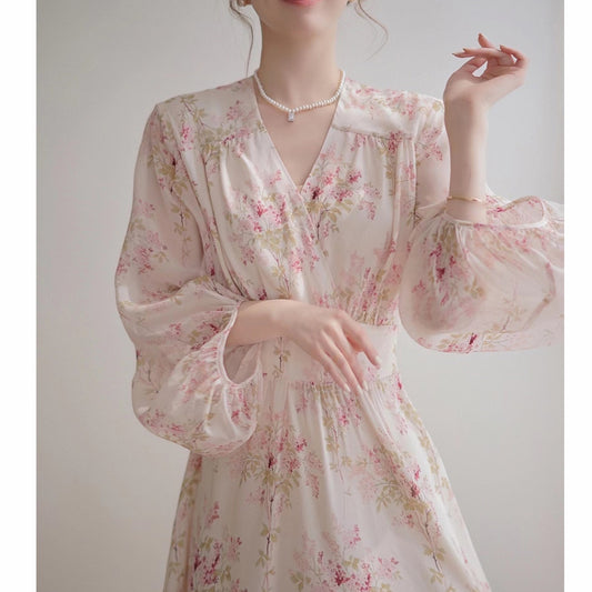 French Silk Loose Maternity Maxi Chiffon Dress - Berlure