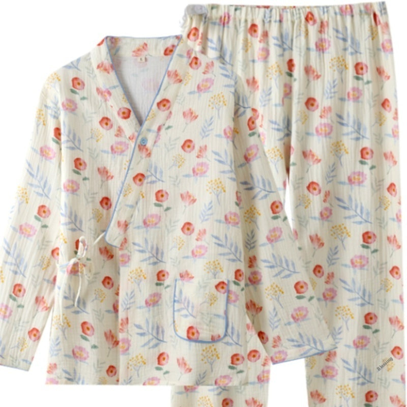 Dopamine Homewear Suit Cotton Double-layer Gauze Pajamas - Berlure