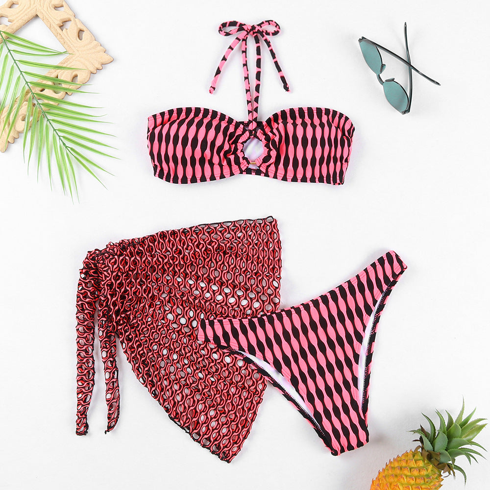 Women's Two-piece Swimsuit Bikini Tube Top Three-piece Suit - Berlure