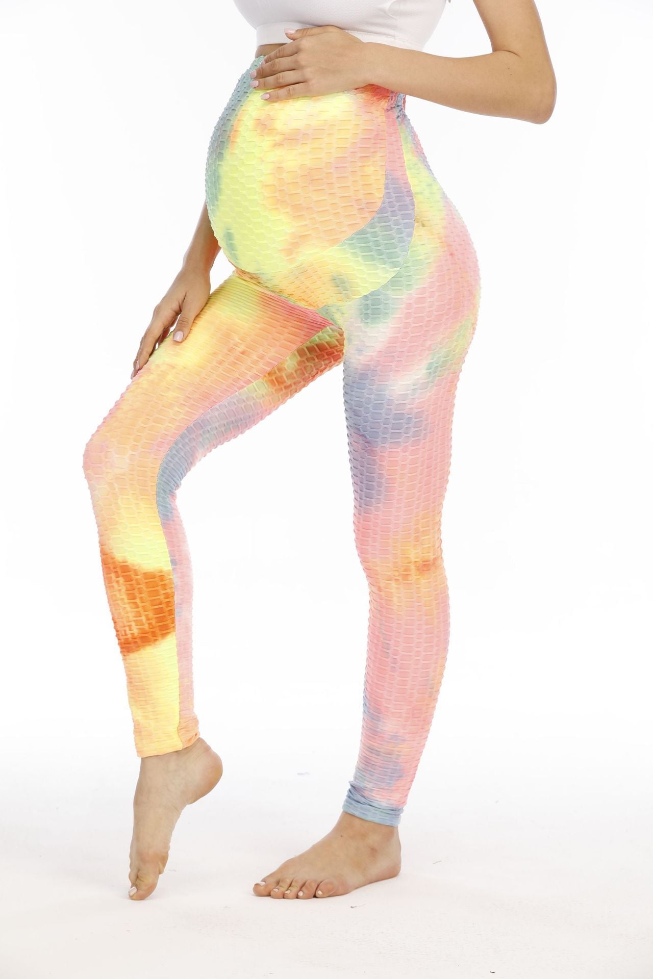 Maternity Pants Yoga Peach Hip Jacquard Tie-dye Exercise - Berlure
