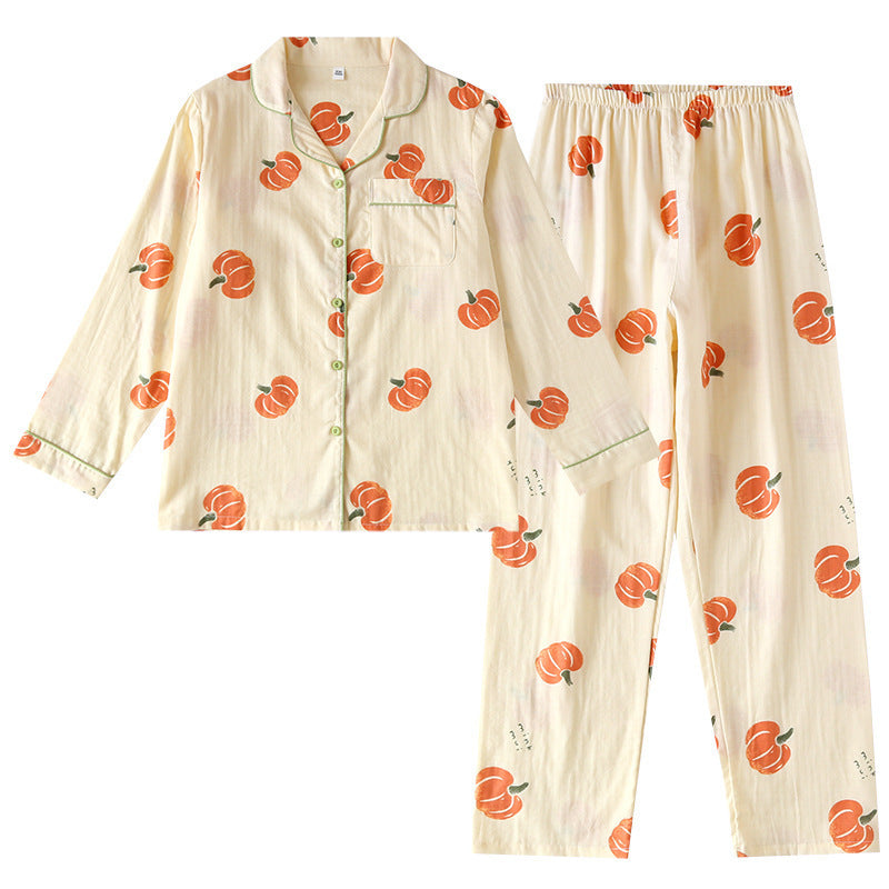 Women's Pajamas Pure Cotton Double-layer Gauze Homewear Suit - Berlure