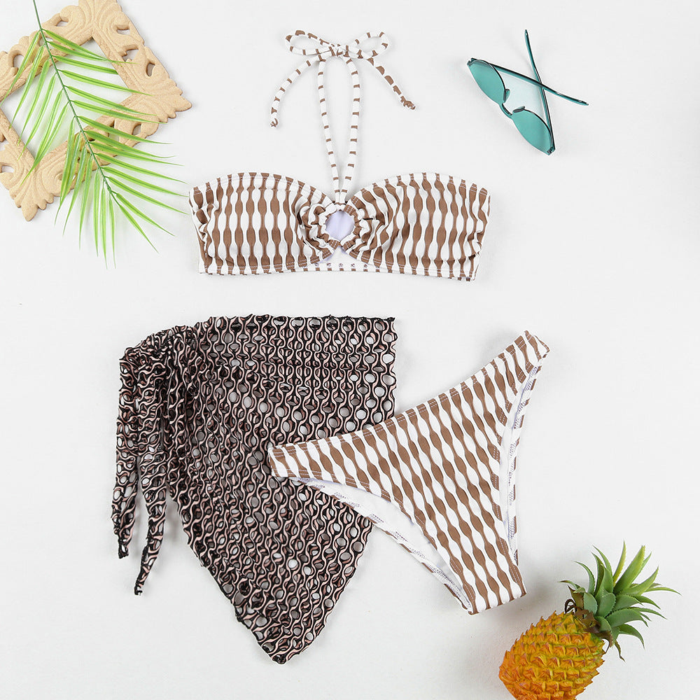Women's Two-piece Swimsuit Bikini Tube Top Three-piece Suit - Berlure