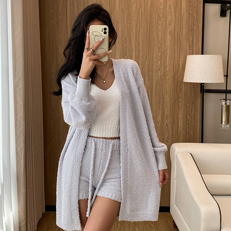 Home Wear Women's Half Velvet Thick Loose Pajamas Suit - Berlure