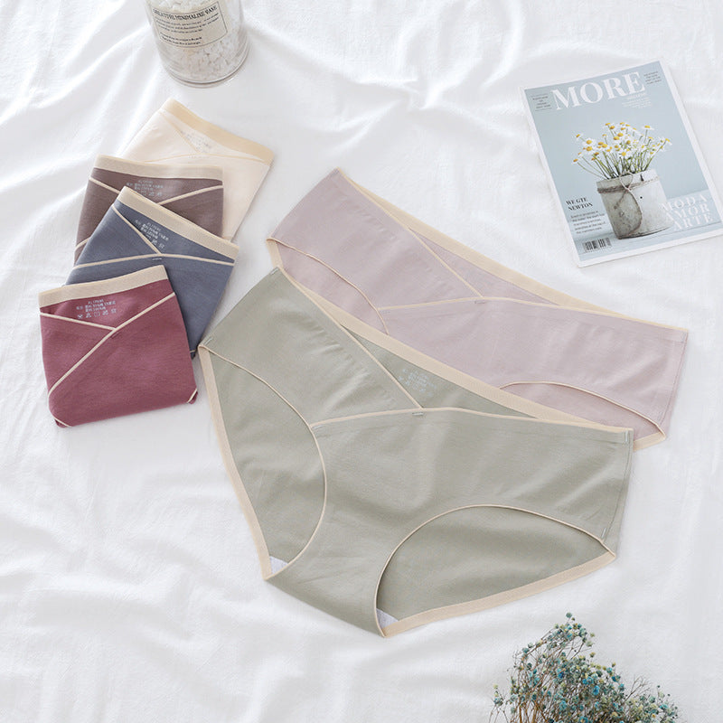 Seamless Cross One-piece Cotton Low Waist Pants - Berlure