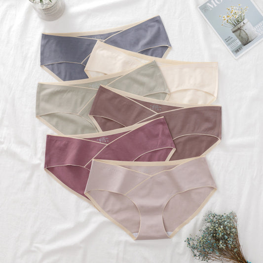 Seamless Cross One-piece Cotton Low Waist Pants - Berlure