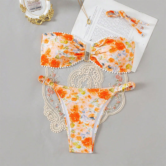 New Printed Three-point Sexy Bikini Swimsuit - Berlure