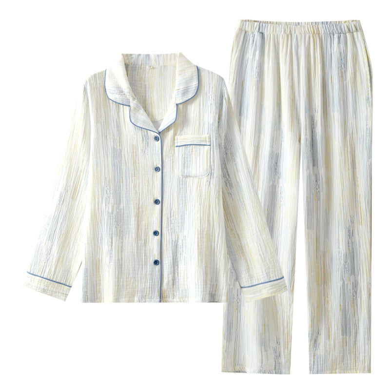 Double-layer Yarn Cotton Long Sleeve Men And Women Can Be Outerwear Homewear Suit - Berlure