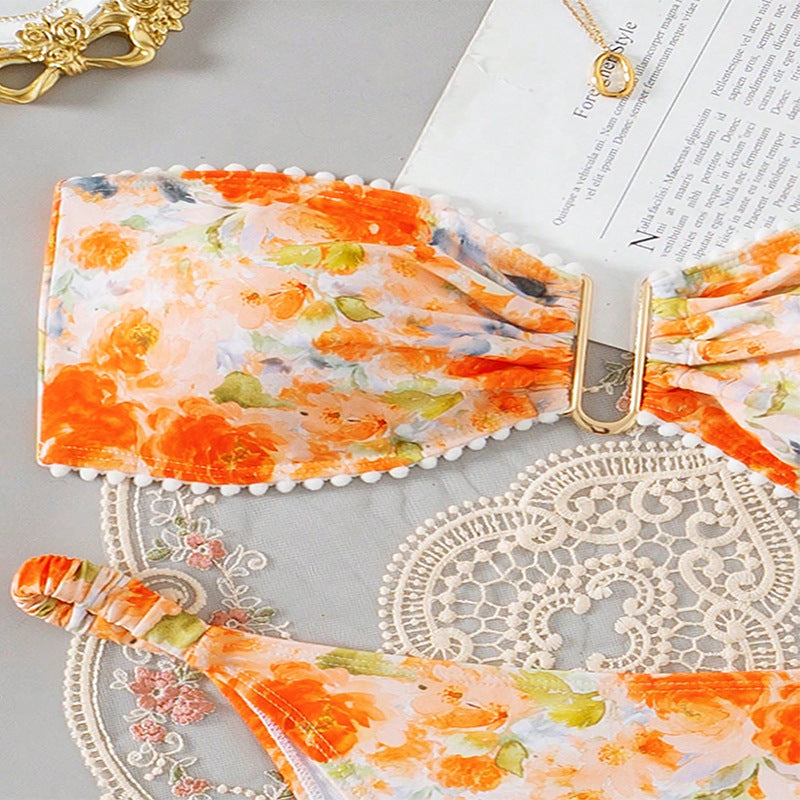 New Printed Three-point Sexy Bikini Swimsuit - Berlure
