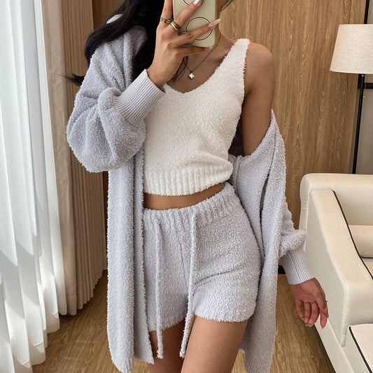 Home Wear Women's Half Velvet Thick Loose Pajamas Suit - Berlure