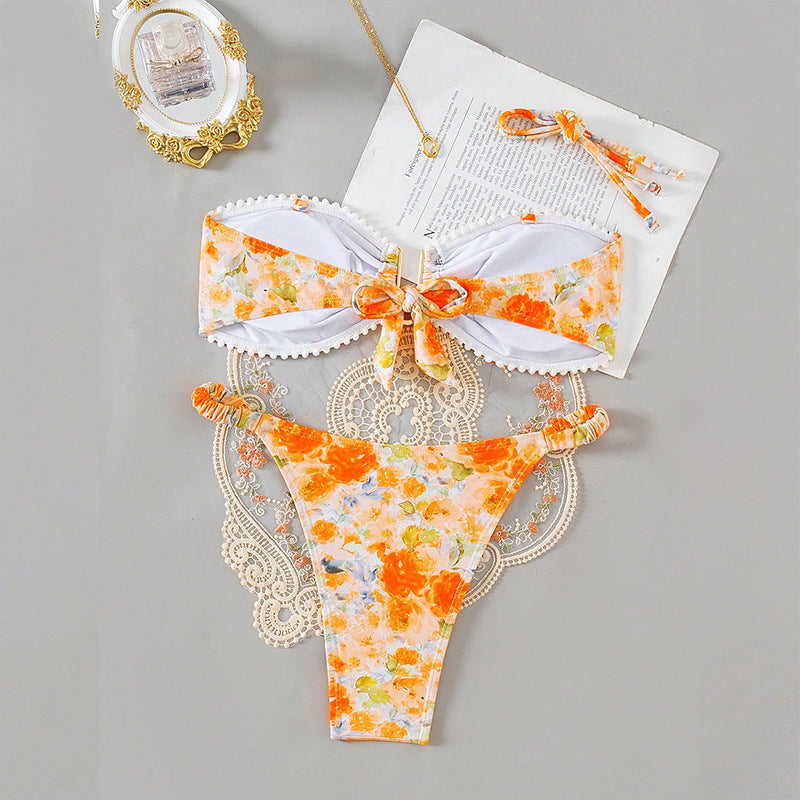 New Printed Three-point Sexy Bikini Swimsuit - Berlure
