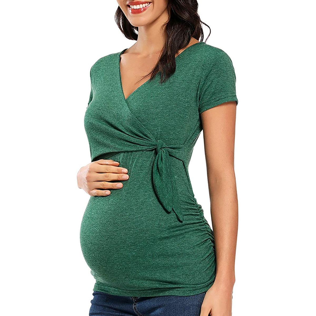 Cross V-Neck Breastfeeding T-Shirt Maternity Top - Berlure