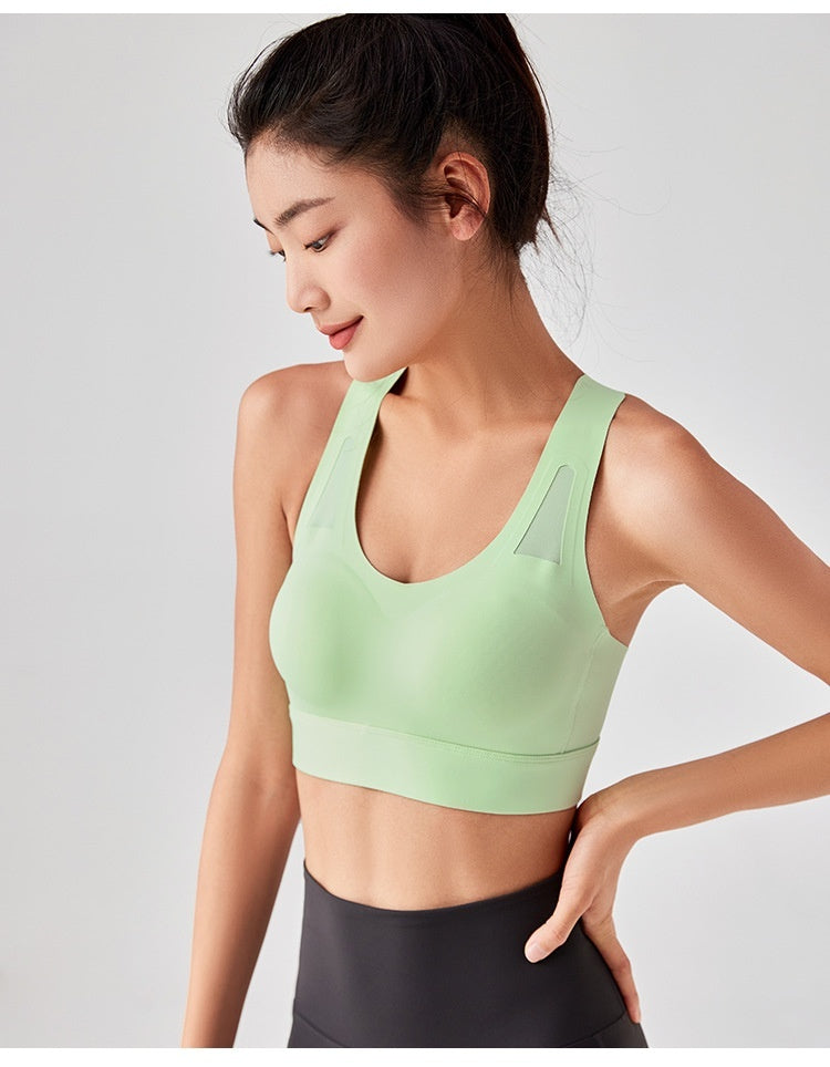 Summer Sports Underwear Running Shockproof Fitness Outerwear One-piece Cup Yoga Bra - Berlure