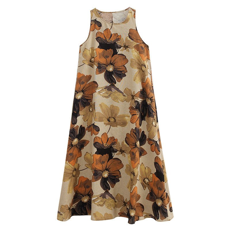 Bohemian Maternity Maxi Dress Sleeveless Round Neck | Maternity wear | Berlure