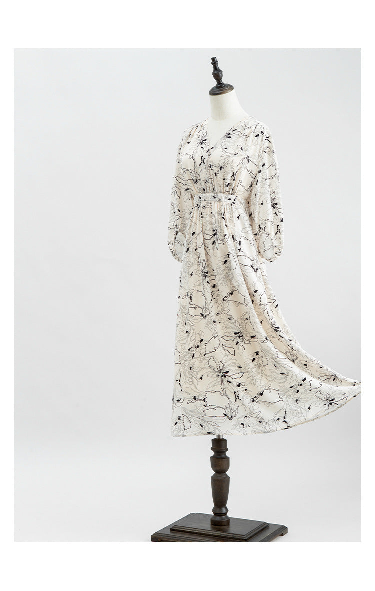 French Silk Loose Maternity Maxi Chiffon Dress - Berlure