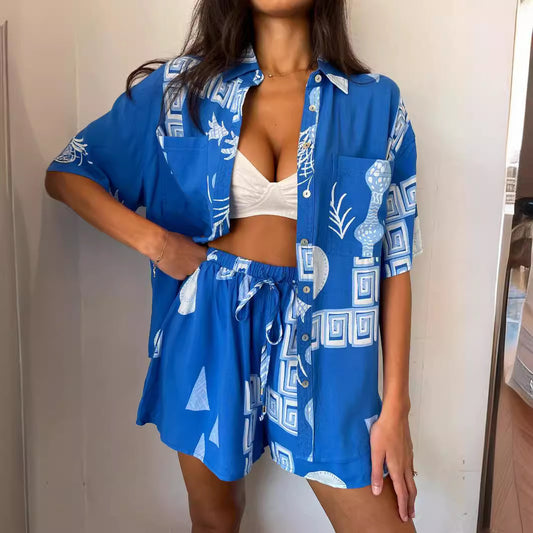 Women's Fashion Casual Printing Home Wear Suit - Berlure