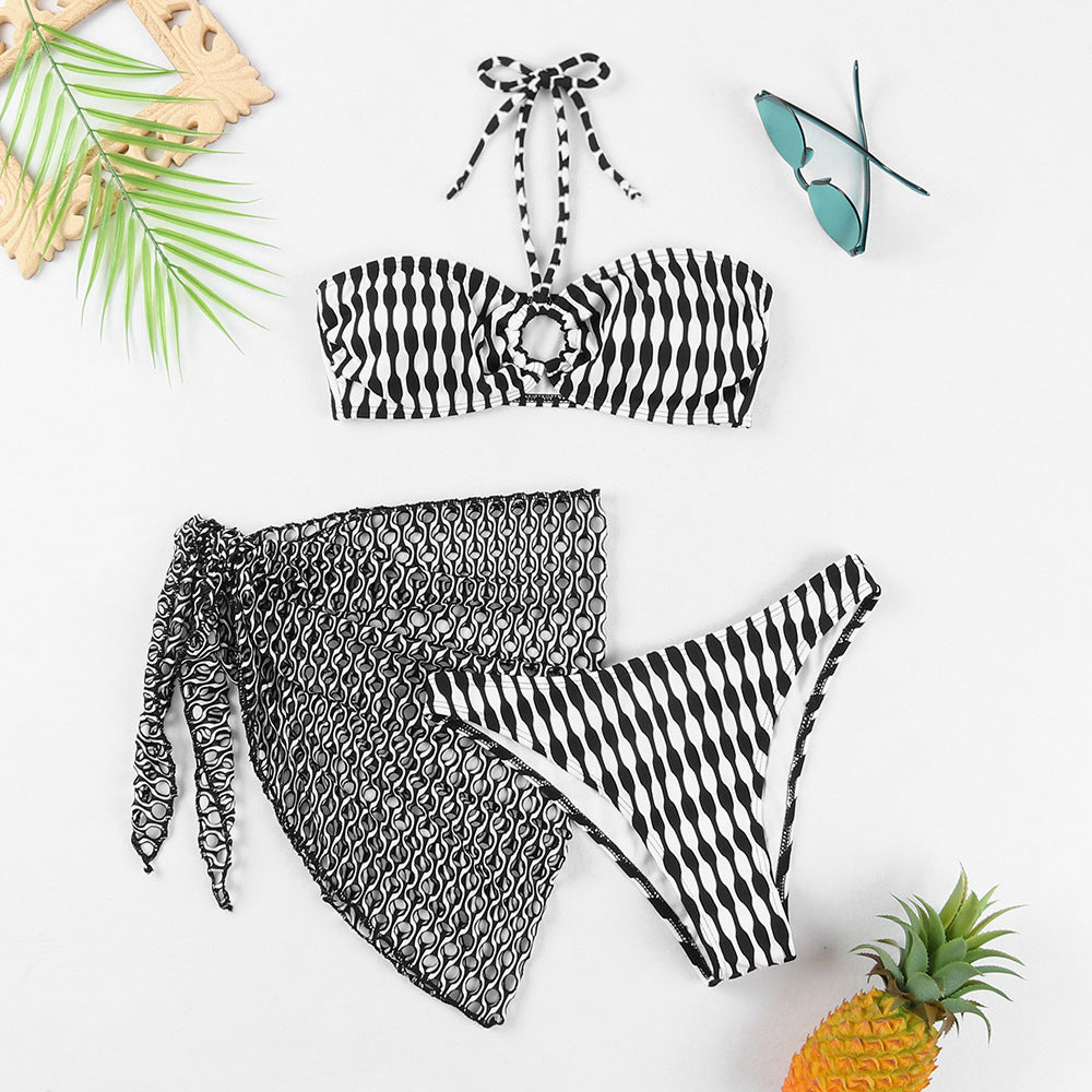Women's Two-piece Swimsuit Bikini Tube Top Three-piece Suit - Berlure