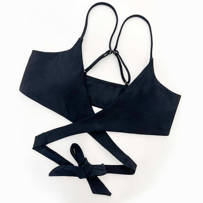 New Bikini Three-piece Women's Swimsuit Black And White Printed Swimming - Berlure