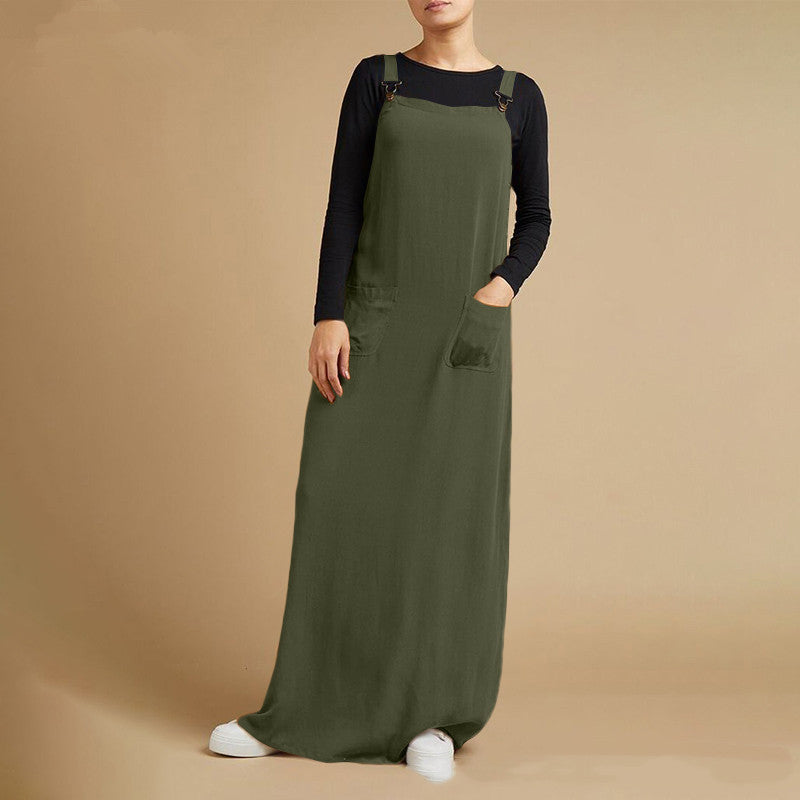 Women's Casual Loose Maternity Maxi Long Plain Color Dress - Berlure