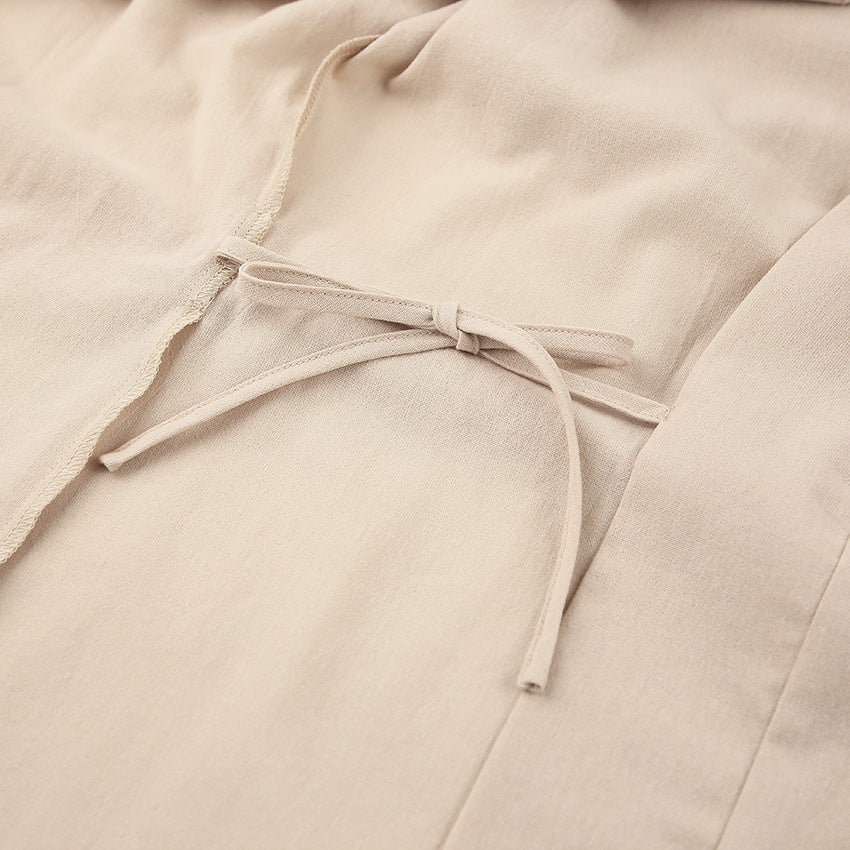 Ladies' Robe Trousers Casual Cotton And Linen Suit Homewear Outerwear - Berlure