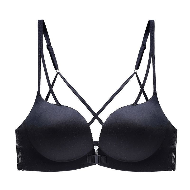 Front Buckle Bra Push Up Small Breast Push Up Sexy Cross Sling - Berlure