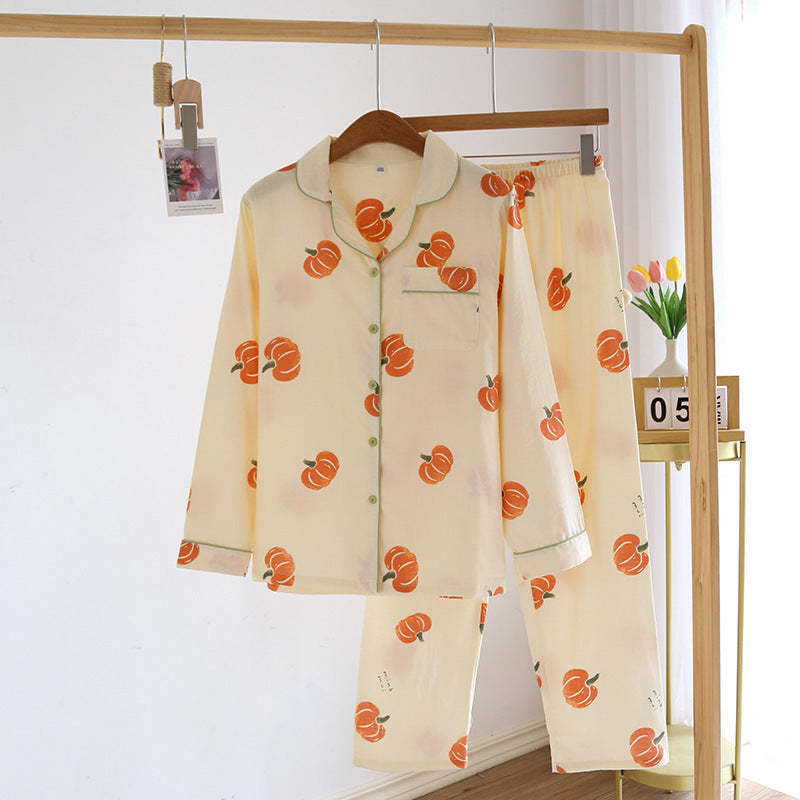 Women's Pajamas Pure Cotton Double-layer Gauze Homewear Suit - Berlure