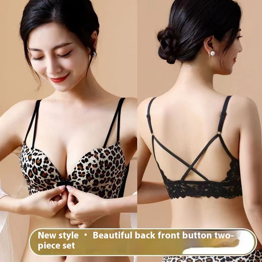 Front Buckle Bra Push Up Small Breast Push Up Sexy Cross Sling - Berlure