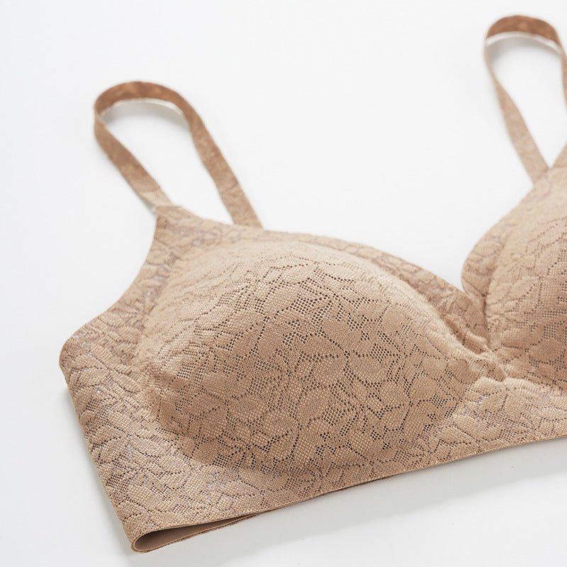 Sexy Lei French Silk Underwear Women's Pure Desire Style Lace Push Up Small Breasts No Steel Ring Bra Panties Set | Lingerie | Berlure