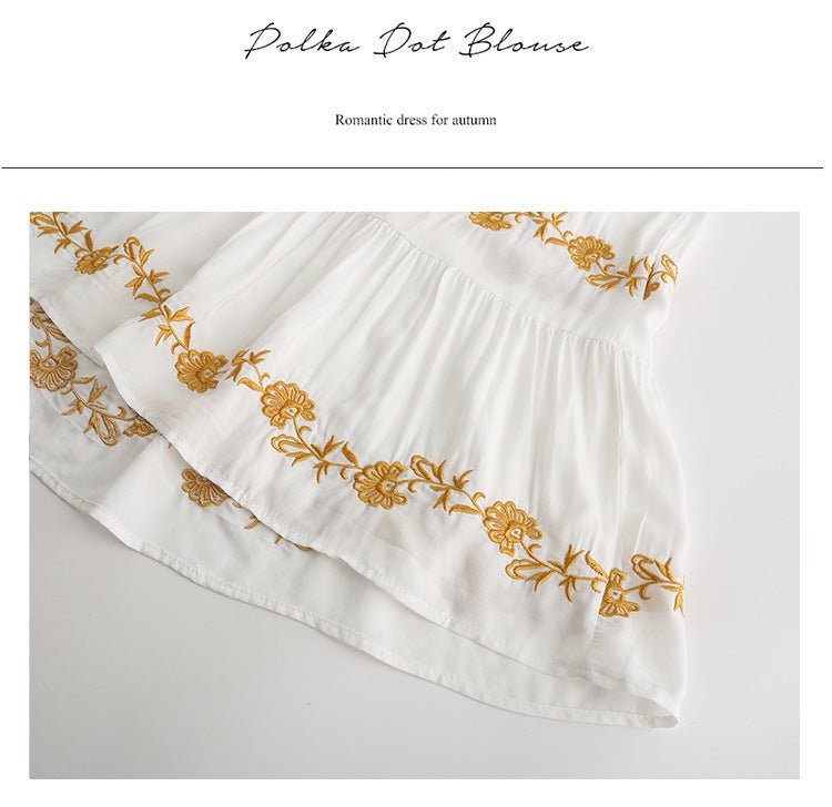 V - neck Embroidered Maternity Long Skirt Dress | Maternity wear | Berlure